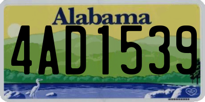 AL license plate 4AD1539