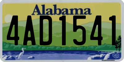 AL license plate 4AD1541