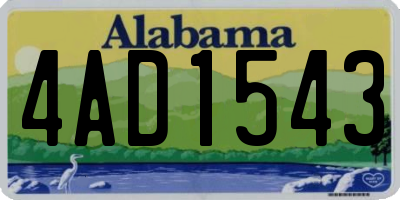 AL license plate 4AD1543