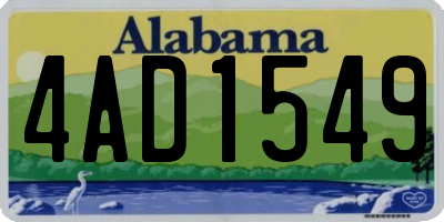AL license plate 4AD1549