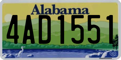 AL license plate 4AD1551