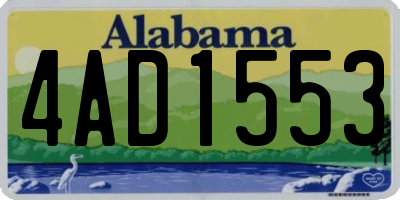 AL license plate 4AD1553