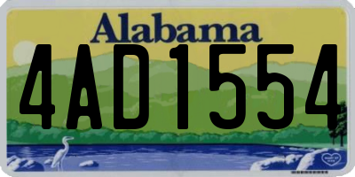 AL license plate 4AD1554