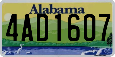 AL license plate 4AD1607