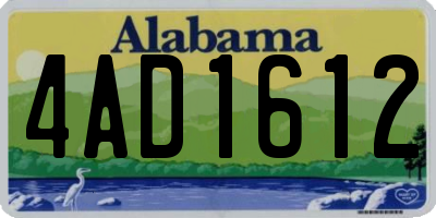 AL license plate 4AD1612