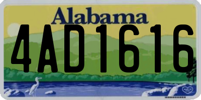 AL license plate 4AD1616