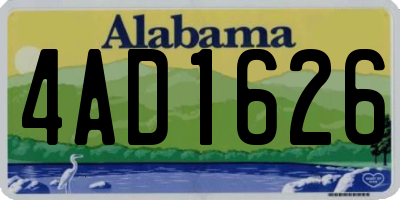 AL license plate 4AD1626