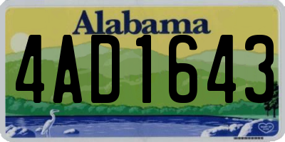 AL license plate 4AD1643