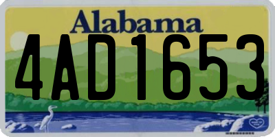 AL license plate 4AD1653