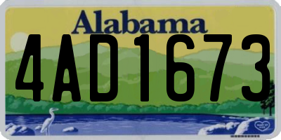 AL license plate 4AD1673