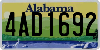 AL license plate 4AD1692