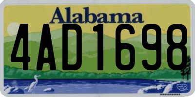AL license plate 4AD1698