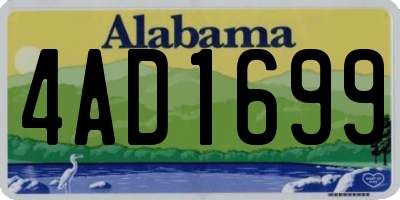 AL license plate 4AD1699