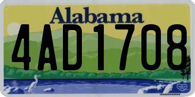 AL license plate 4AD1708