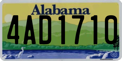 AL license plate 4AD1710