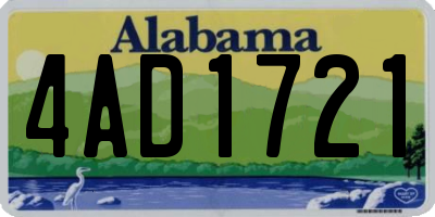 AL license plate 4AD1721