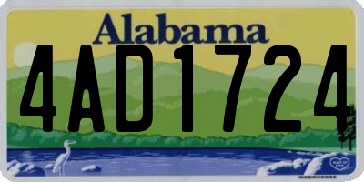 AL license plate 4AD1724