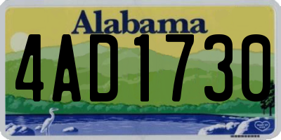 AL license plate 4AD1730