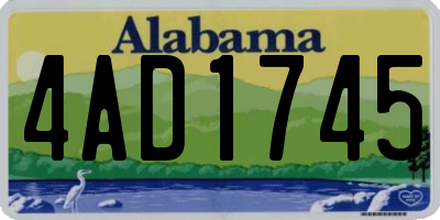 AL license plate 4AD1745