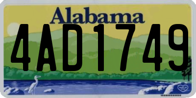 AL license plate 4AD1749
