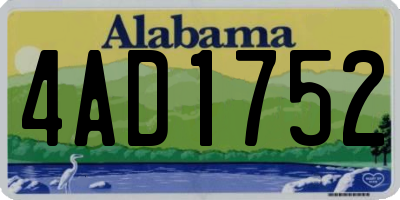 AL license plate 4AD1752