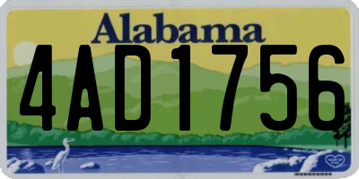 AL license plate 4AD1756