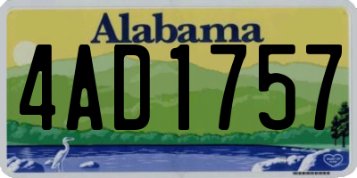 AL license plate 4AD1757