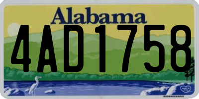 AL license plate 4AD1758
