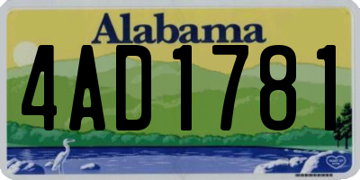 AL license plate 4AD1781