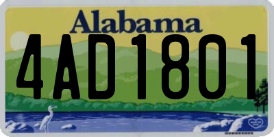 AL license plate 4AD1801