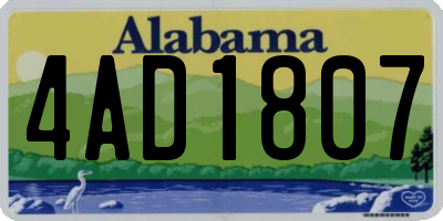 AL license plate 4AD1807