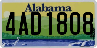AL license plate 4AD1808