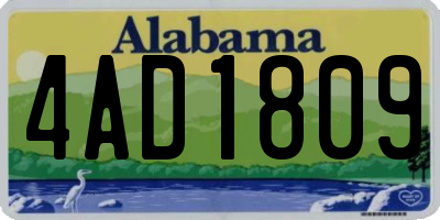 AL license plate 4AD1809