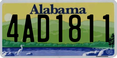 AL license plate 4AD1811