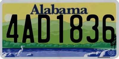 AL license plate 4AD1836