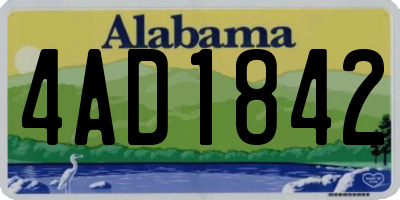 AL license plate 4AD1842