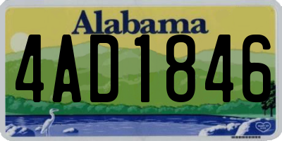 AL license plate 4AD1846