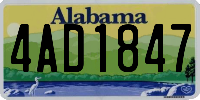 AL license plate 4AD1847