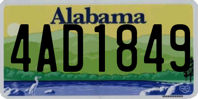 AL license plate 4AD1849