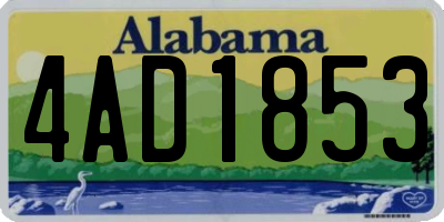 AL license plate 4AD1853