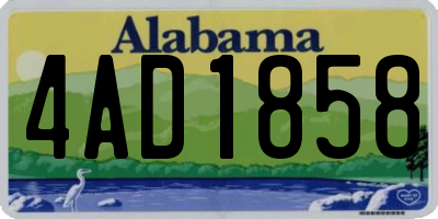 AL license plate 4AD1858