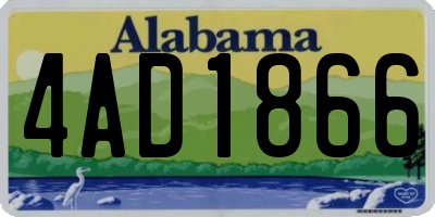 AL license plate 4AD1866