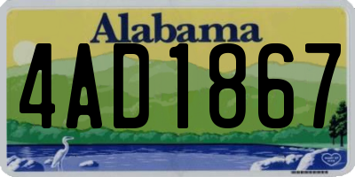 AL license plate 4AD1867