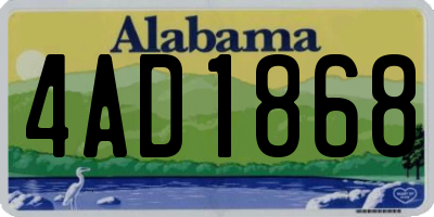 AL license plate 4AD1868