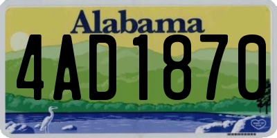 AL license plate 4AD1870