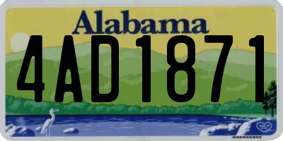 AL license plate 4AD1871