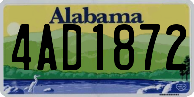 AL license plate 4AD1872