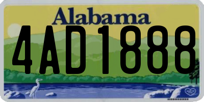 AL license plate 4AD1888