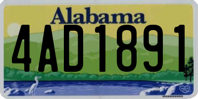 AL license plate 4AD1891