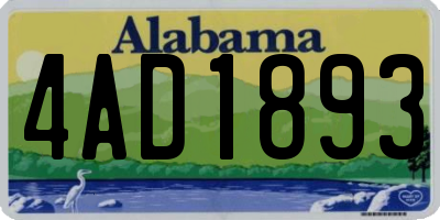 AL license plate 4AD1893